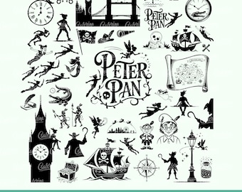 Peter Pan SVG Neverland Silhouette – Classic Fairy Tale, Lost Boys, Magic Adventure, Cricut Files