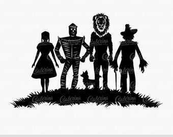 Silhouette SVG de Il meraviglioso mago di Oz, clipart del personaggio di Smeraldo per Cricut, sublimazione, artigianato basato sulle fiabe e progetti creativi