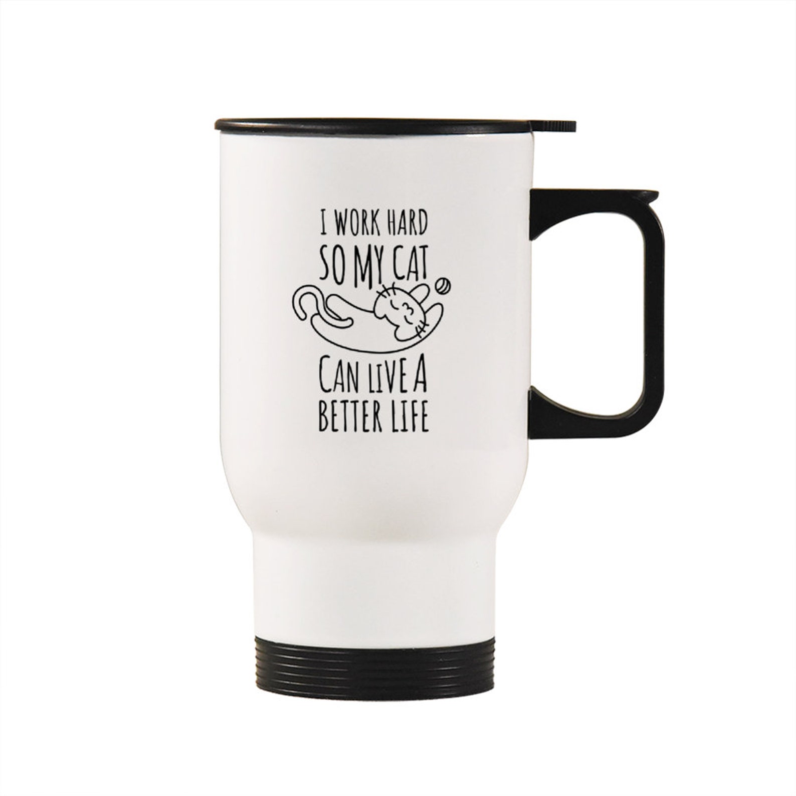 Cat Travel Mug Pet lovers gift Cute travel mug Custom Etsy