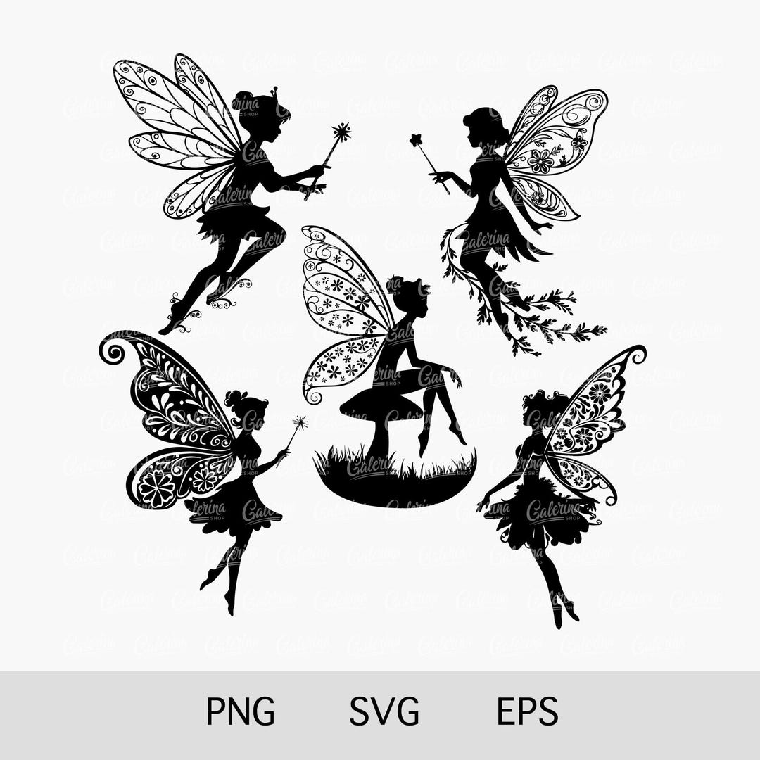 Fairy Silhouette SVG Bundle: Fantasy Clipart for Cricut, Magical ...