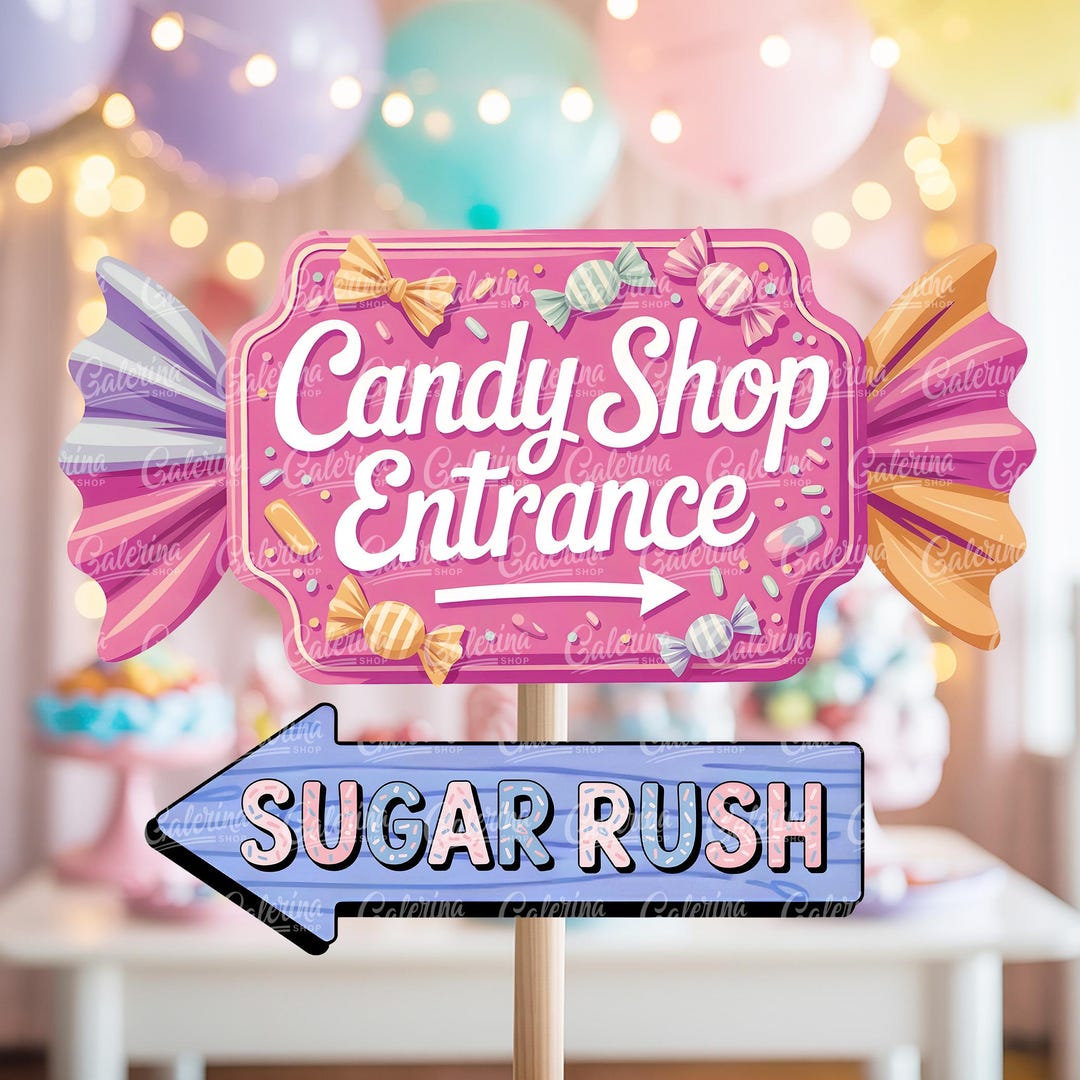 Candy Kland Sign Candy Land Party Signs, Candy Shop Entrance, Sugar Rush Decor, Dessert ...