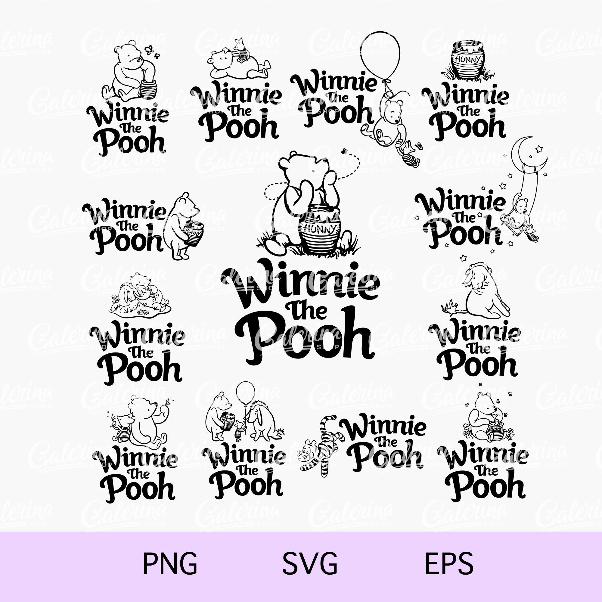 Winnie the pooh svg png sign pooh baby shower classic pooh bundle