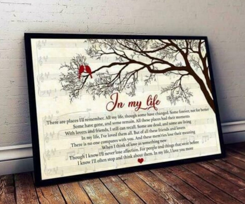 In My Life the Beatles Lyrics Poster Music Lyrics Poster Etsy
