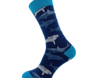 Calcetines tobilleros unisex con diseño de tiburón bonito para hombre y mujer