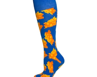 Calcetines de algodón con diseño de queso divertido unisex para hombre y mujer