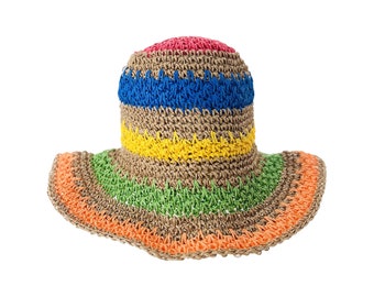 Crochet Sun Straw Hat for Outdoors Summer, Size Adjustable Foldable Light Gifts for Her