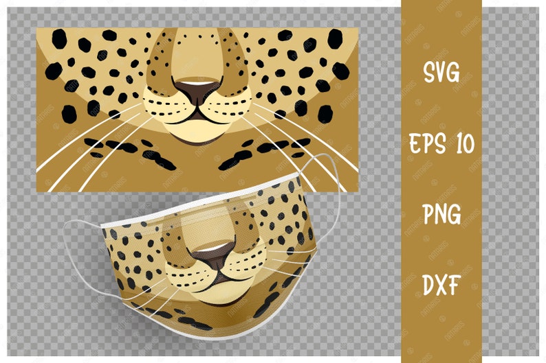 Download Cute Leopard animal mouth for protective face mask. SVG Funny | Etsy