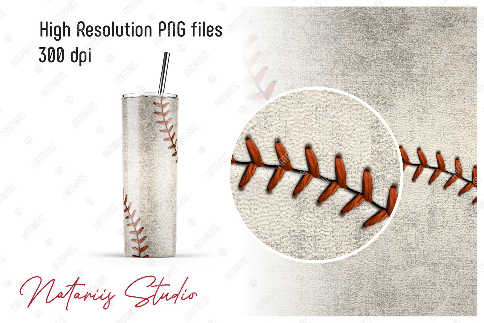 2 Realistic Baseball Patterns for 20oz SKINNY TUMBLER PNG Etsy