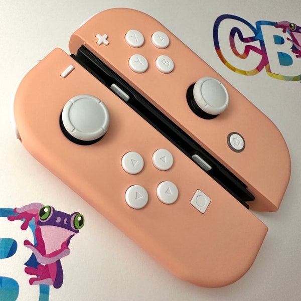Custom Mandys Pink & White Nintendo Switch Joycons, Customized Joy-Con Controllers, OLED Joy-Cons, CB Customs Gaming