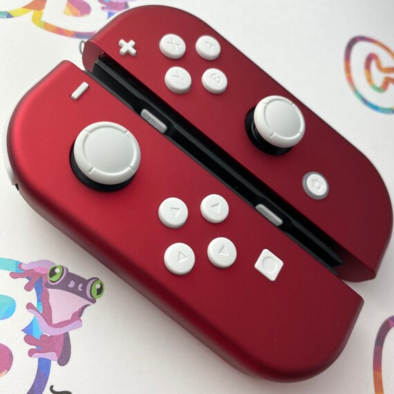 Nintendo Switch Custom Joy-Con Soft Touch White Joy Cons Controllers Red