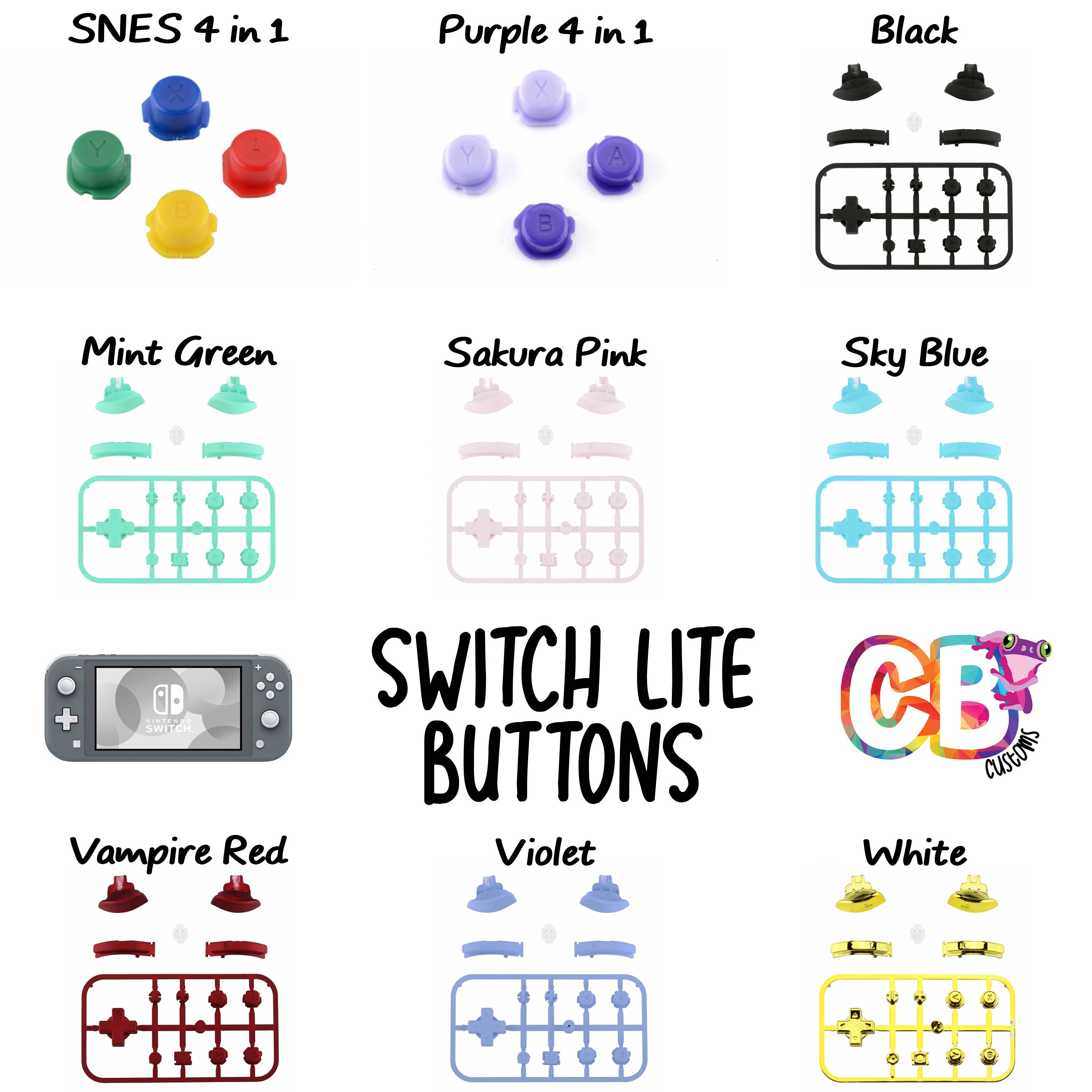 LITE Custom Nintendo Switch Lite Buttons Replacement abxy Keys Etsy