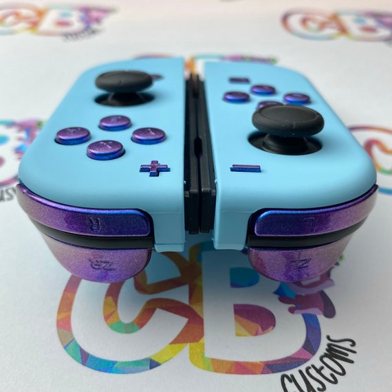 Custom Pastel Purple and Blue Nintendo Switch Joy-con Joycon
