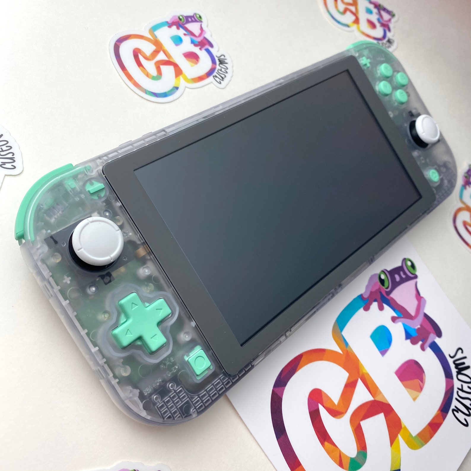 Custom Nintendo Switch Lite Console Clear & Mint Green Etsy