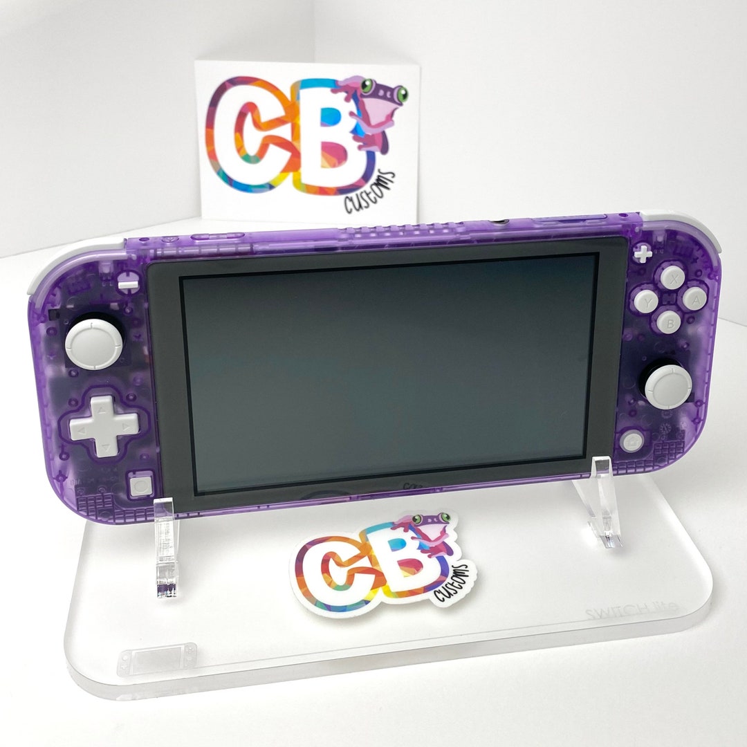 Custom Nintendo Switch Lite Console Clear Purple & White 