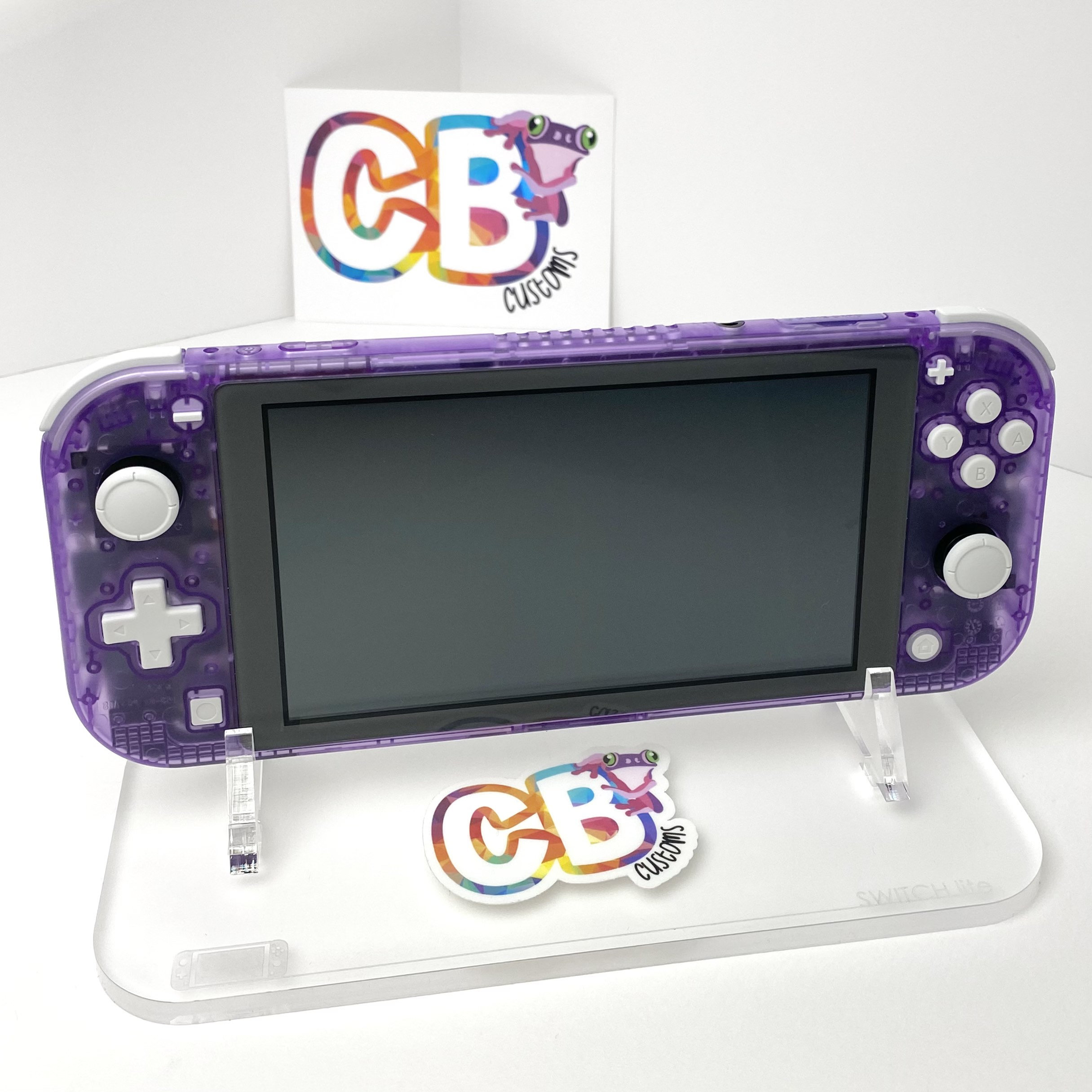Custom Nintendo Switch Lite Console Clear Purple & White 