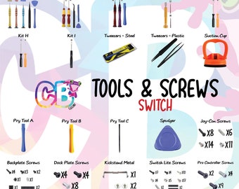 Toolkits, Nintendo Switch Repair Tools, Joycon Repair Kits, Precision Screwdrivers, Pry Tools, Joycon Screws Springs, CB Customs - DIY