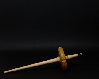 Mulberry Whorl & Ash Wood Shaft Drop Spindle | Handcrafted Yarn Spinning