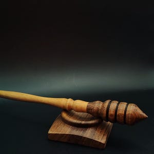 Support Spindle Set: Walnut Wood (24.8 cm / 9.76 in • 19 g / 0.67 oz) with Walnut Support Bowl