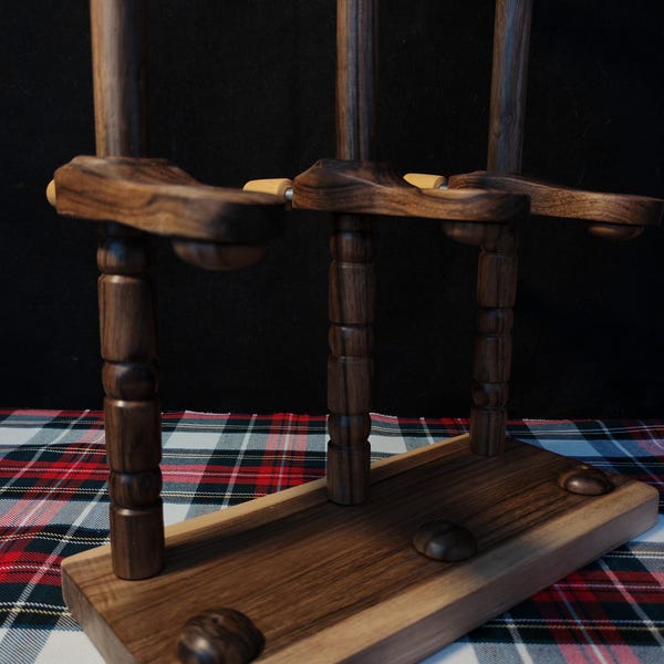 Lazy Anna  3 Spindle Plying Tool Walnut Chestnut 32cm 12.60in