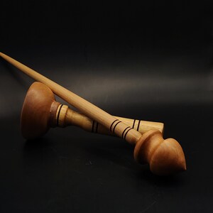 Support Spindle Set 29g Yarn Spinning Tool Pear Shaft Elm Whorl Wooden Bowl