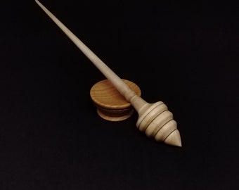 Support Spindle: Grey Walnut with Ash Whorl (25 cm / 28 grams) and Oak Support Bowl