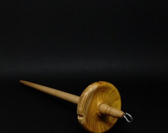 Artisanal Beechwood Whorl Drop Spindle with Mulberry Shaft | Hand-Spun Yarn Tool