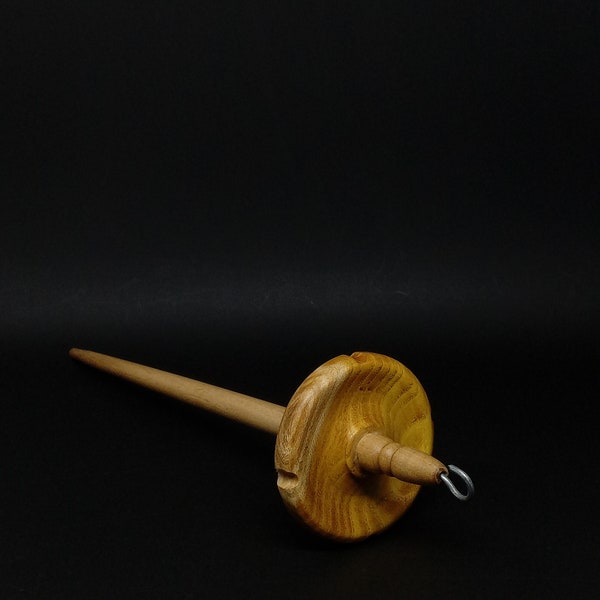 Artisanal Beechwood Whorl Drop Spindle with Mulberry Shaft | Hand-Spun Yarn Tool
