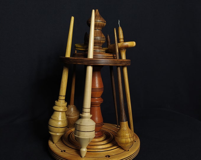 Artisan Spindle Stand for 12 Spindles Hornbeam, Red Elm, and Walnut Etsy