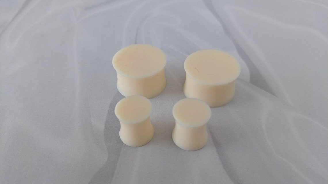 Pair Skin Tone Silicone Solid Plugs Gauges Double Flare Etsy