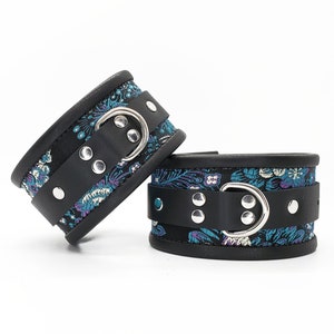 Submissive Collar & Cuff Set Lockable BDSM Leather Bondage Restraints ...