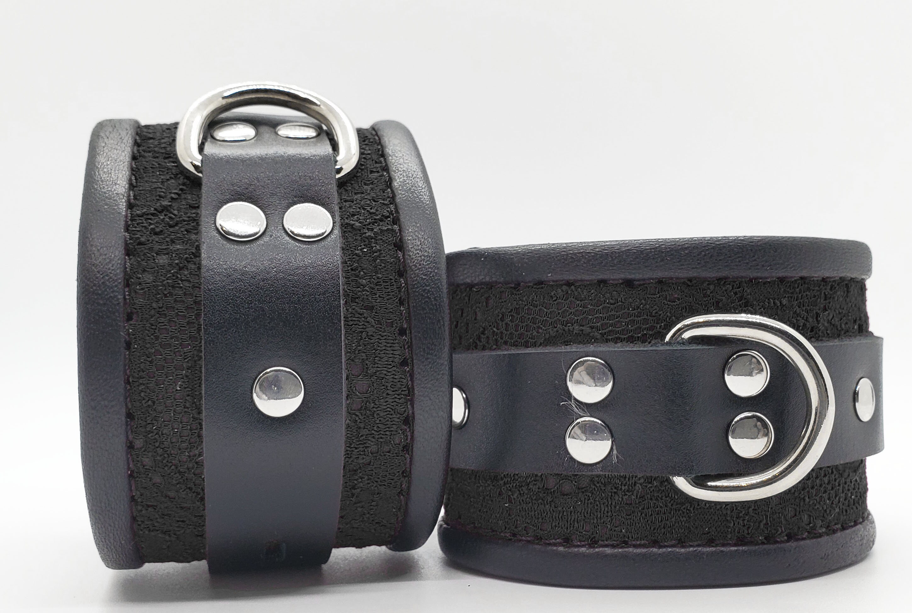 Submissive Collar & Cuff Set Lockable BDSM Leather Bondage Restraints ...