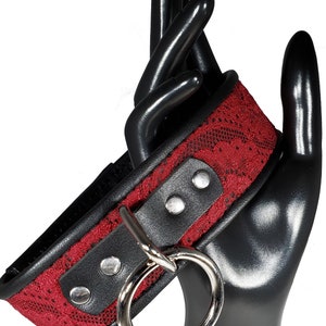 Submissive Collar & Cuff Set Lockable BDSM Leather Bondage Restraints ...