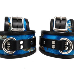 Submissive Collar & Cuff Set Lockable BDSM Leather Bondage Restraints ...