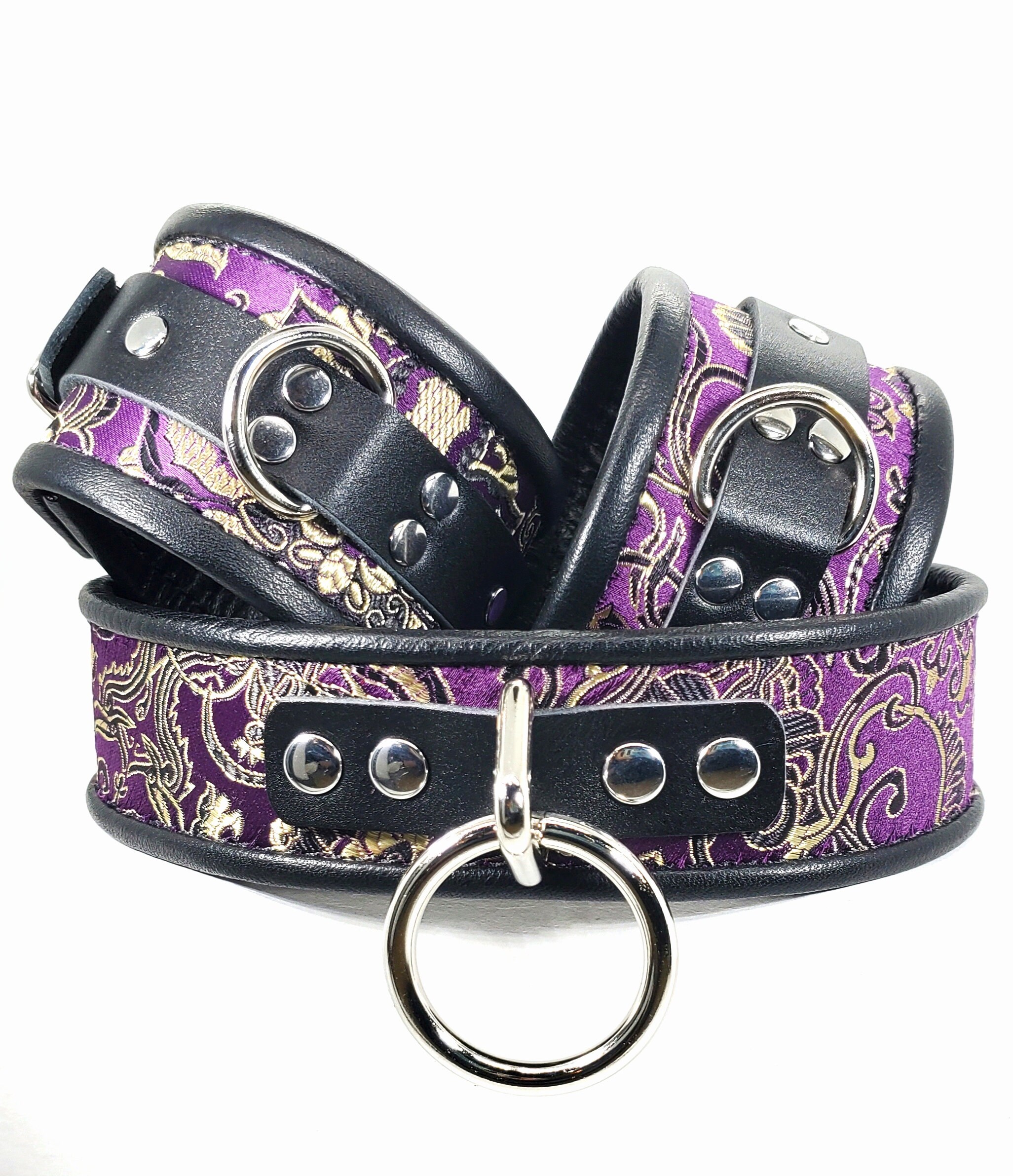 Submissive Collar & Cuff Set Lockable BDSM Leather Bondage | Etsy