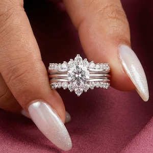 Anillo de compromiso apilable de plata de ley 925 con protección de zirconia cúbica