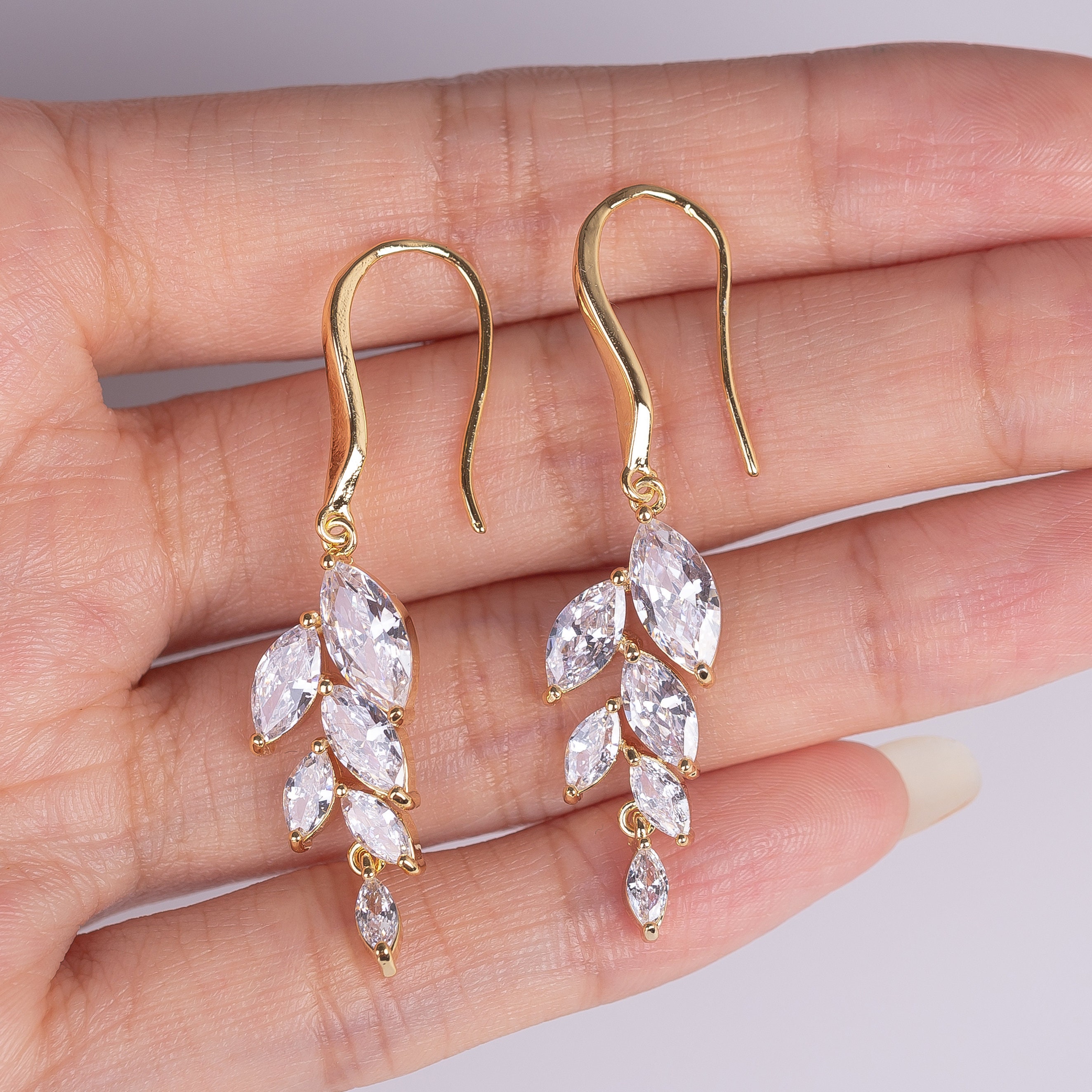 Leaf Bridal Earrings - Etsy