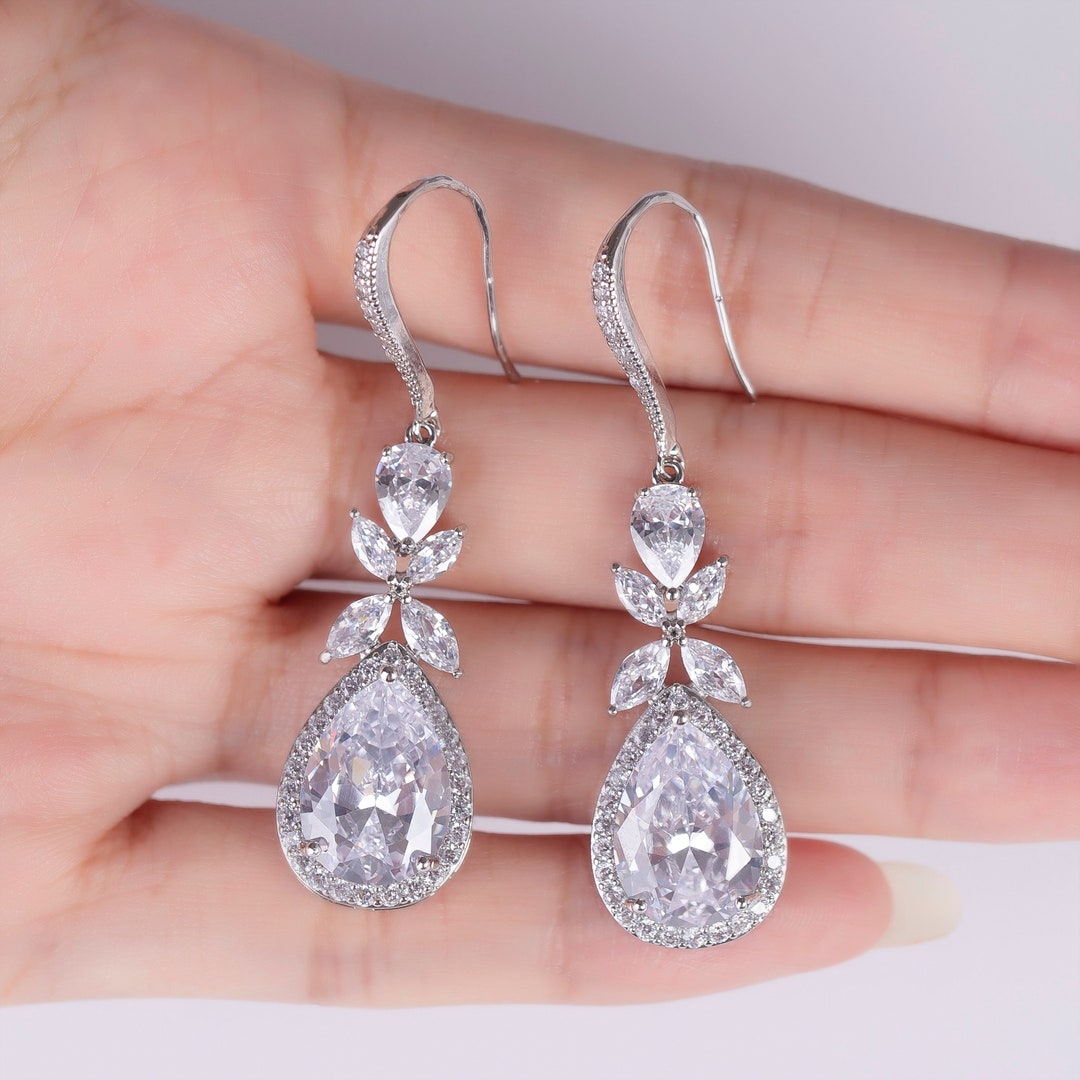 Weddingscoco Drop and Dangle Earrings Bridesmaid Gifts Cubic Etsy