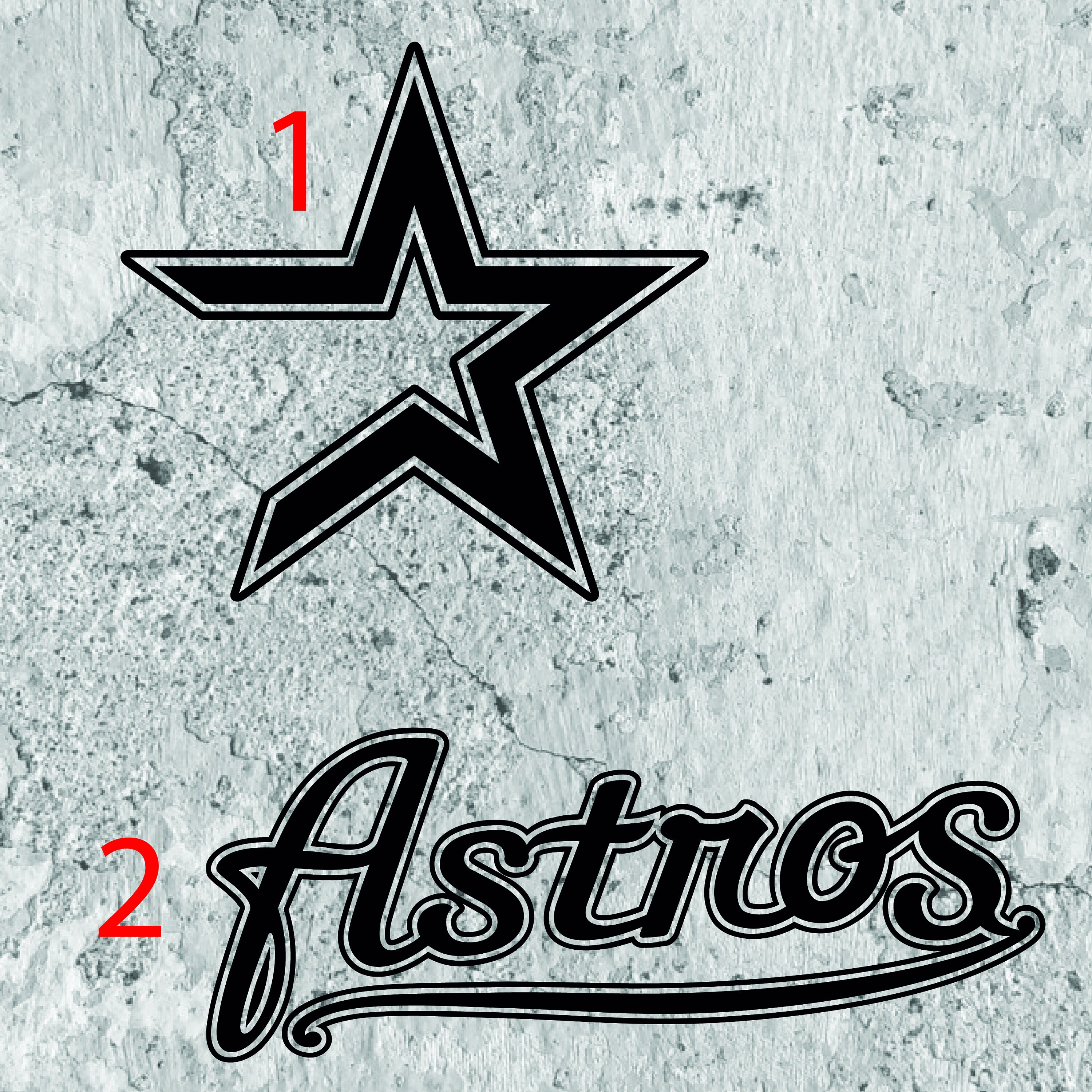  Houston Astros 3 or 5 Star Die-Cut Vinyl Decal 2-Pack or  Single, Auto Decal or Laptops, Yeti, Gear. : Handmade Products