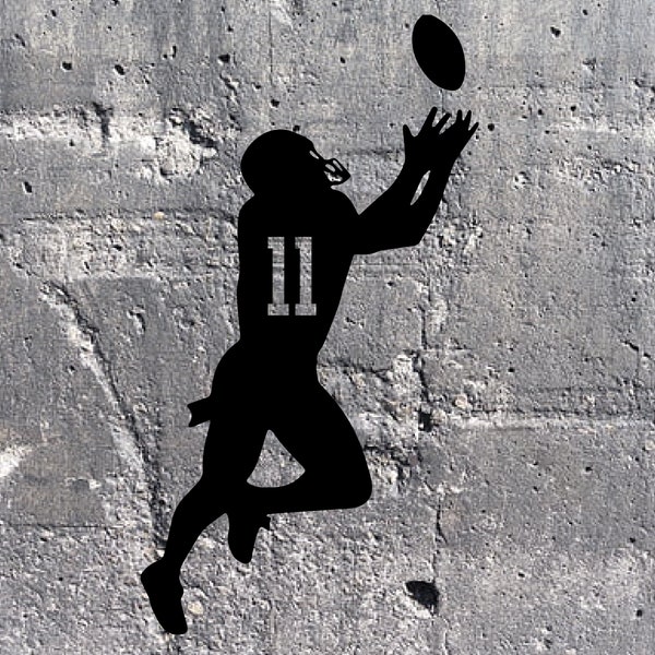 Football Player Decal. YOU PICK Color & Number!  High Quality Vinyl!!!