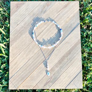 Mixed Crystal and glass beaded Necklace— pearls and glass beads