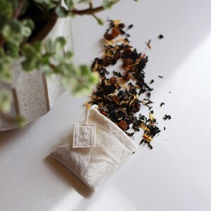 Reusable Tea Bags Unbleached Organic Cotton image 2
