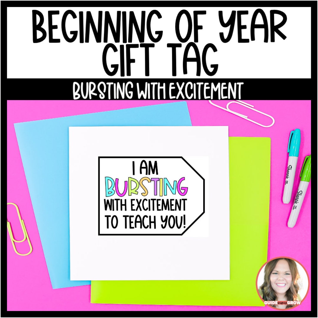 Back to School Gift Tag | Bursting With Excitement - Etsy