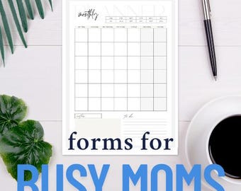 Ultimate Mom Life Printable Bundle | 17 Organizing Forms for Busy Moms | Meal Plan, Budget, Chore Chart, Daily Planner PDF