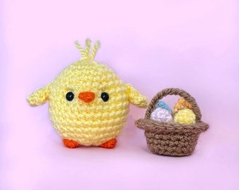 PATTERN- Mini Chick and Egg Basket crochet Easter pattern PDF