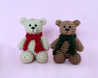 PATTERN- Mini Teddy Bear in a scarf crochet pattern PDF