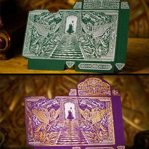 Norse Mythology Playing Cards. Gods of Norse Olive Esse & Purple Royal Playing Cards. Luxury Playing Cards