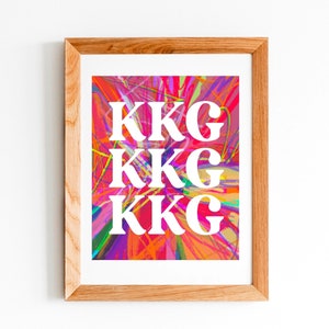 KAPPA POSTER KKG - Kappa Dorm Poster - Wall Art - Bright color dorm art- Sorority Poster - Rush Gift