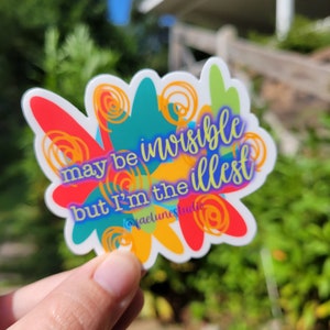 invisible illness sticker, chronic illness sticker, endometriosis sticker, spoonie sticker, dark humor sticker, laptop sticker, car sticker