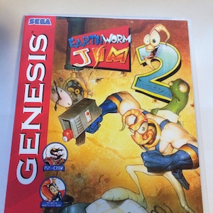 Earthworm Jim 2 Box Art & Case Only - For Sega Mega Drive