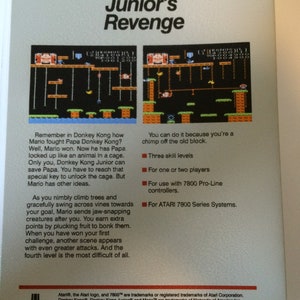 Donkey Kong Junior Atari 7800 Replacement Case No Game image 2